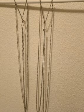 2 Silver-toned Chains - Clothing Accesories - Punk Goth Emo Visual Kei